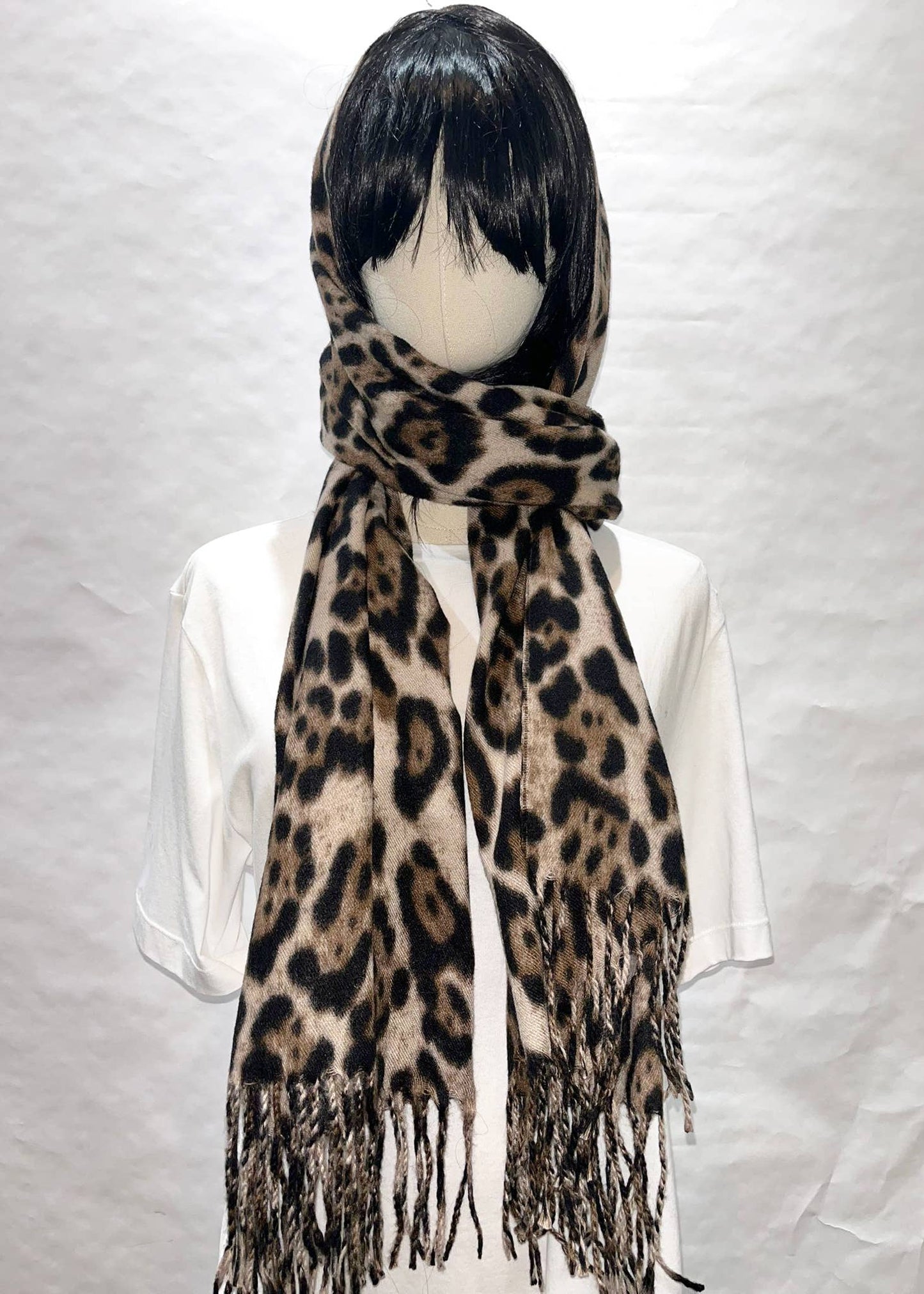 Leopard Print Muffler Scarf
