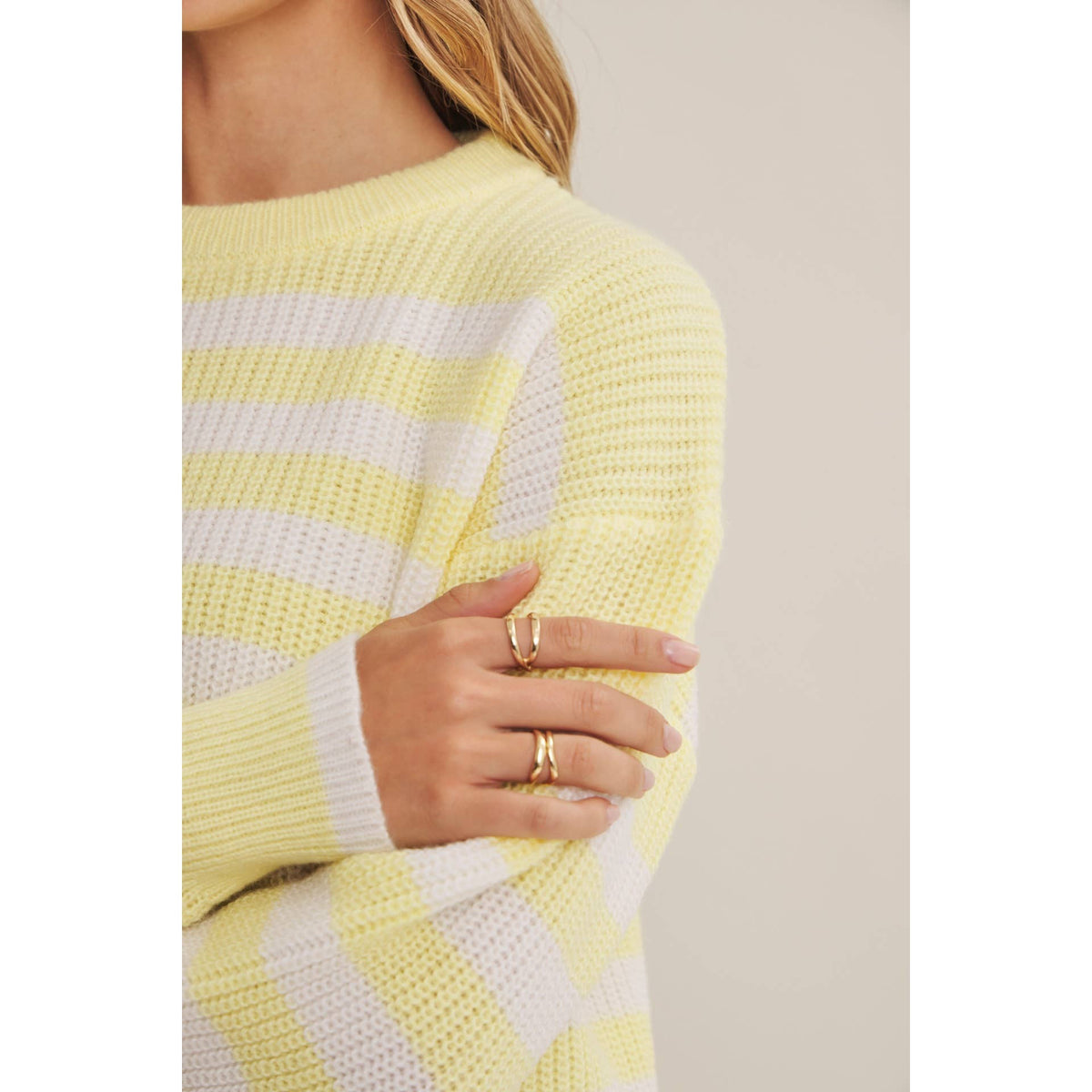 Relaxed Fit Striped Pullover Sweater