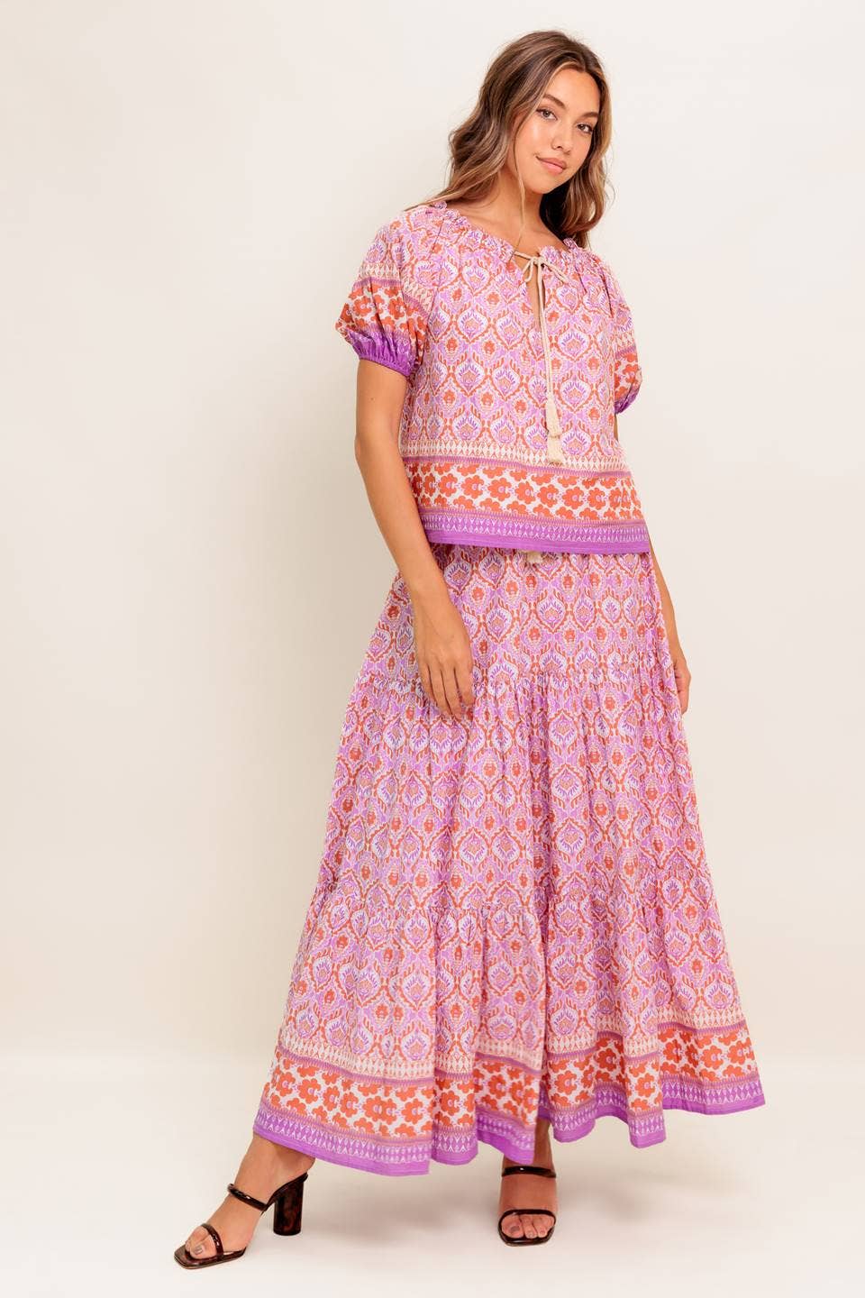 Boho Tassel Tie Front Top