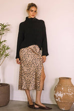 Load image into Gallery viewer, Leopard Satin Midi Skirt
