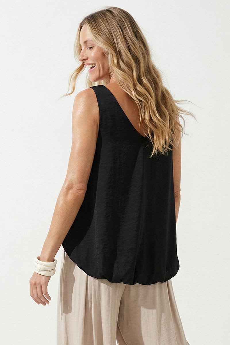 Contrast Twisted Strap Bubble Top