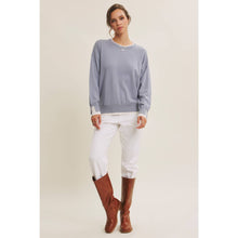 Load image into Gallery viewer, Two Tone Contrast Cuff Lightweight Sweater
