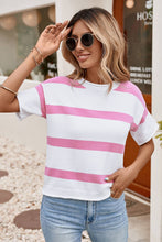 Load image into Gallery viewer, Dropped Shoulder Short Sleeve Knit Top
