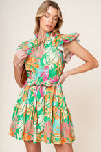 Load image into Gallery viewer, Ruffled Tie Waist Mini Dress
