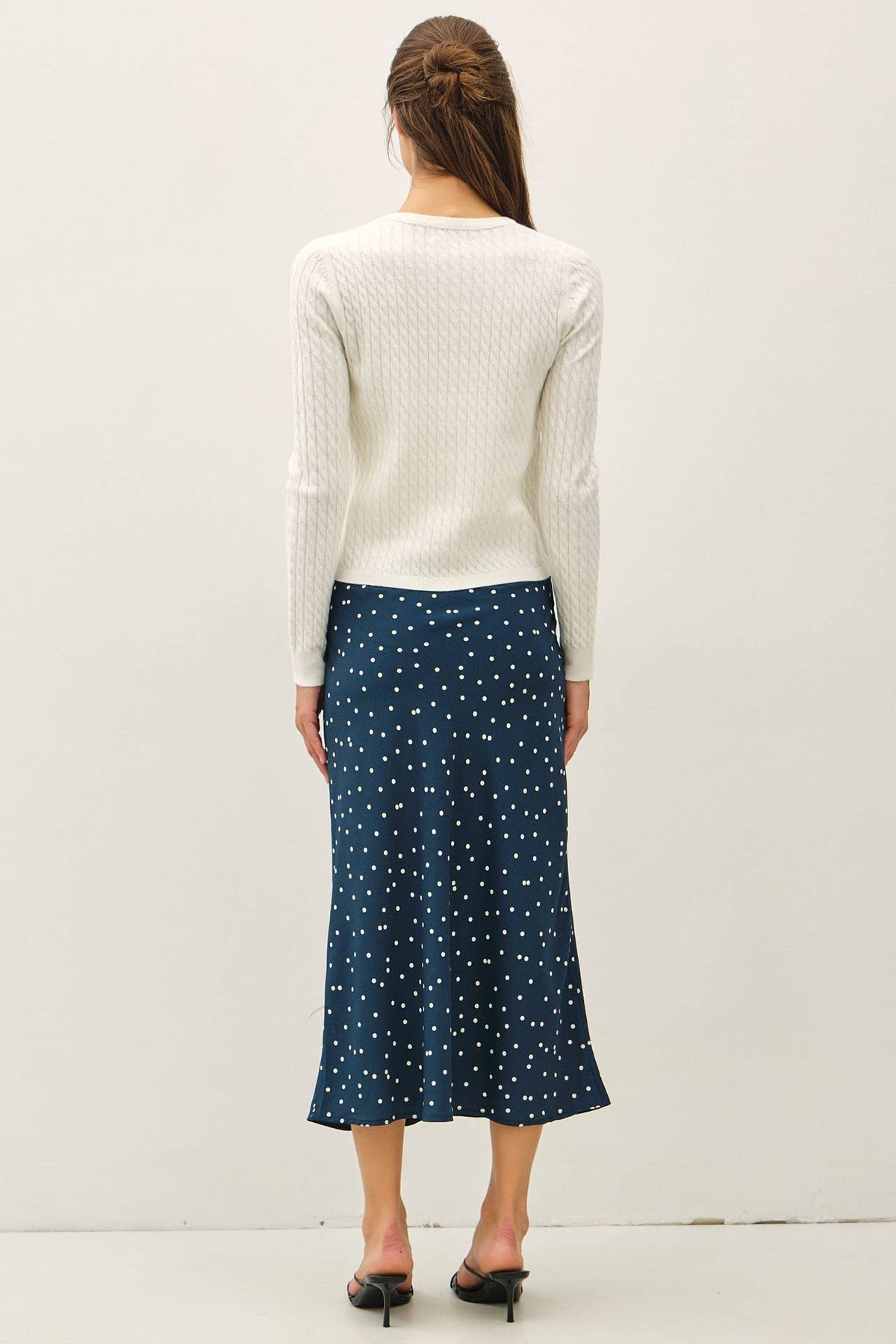 Dots Print Midi Skirt