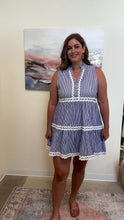 Load and play video in Gallery viewer, Scallop Trim Tiered Striped Dress
