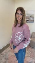 Load and play video in Gallery viewer, Flower Applique Sweater
